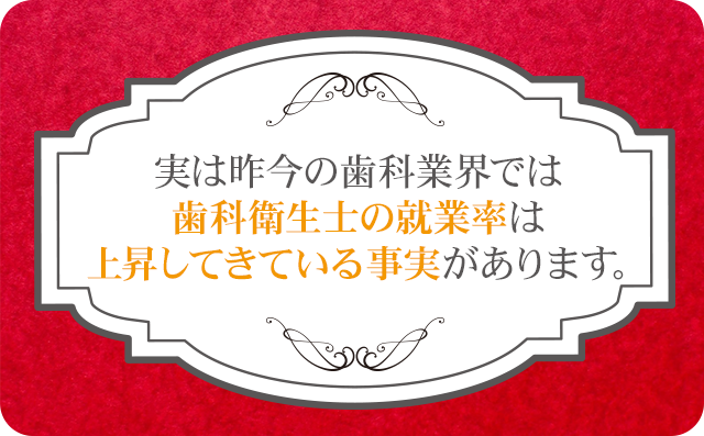 実は昨今の歯科業界では歯科衛生士の就業率は上昇してきている事実があります。