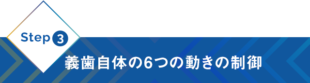 Step3：義歯自体の6つ動きの制御