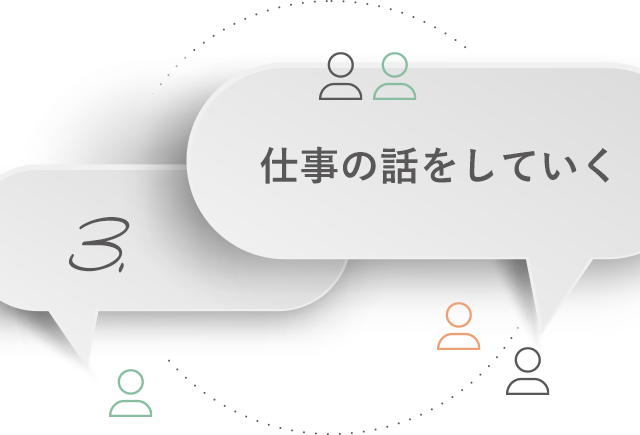 3、仕事の話をしていく