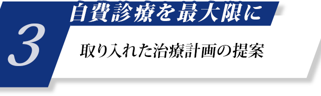 3、自費診療を最大限に取り入れた治療計画の提案