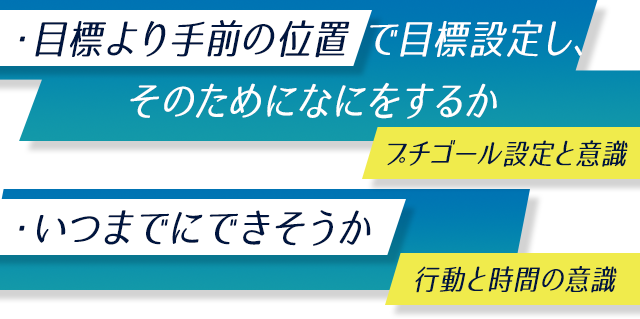 目標より手前の位置で目標設定