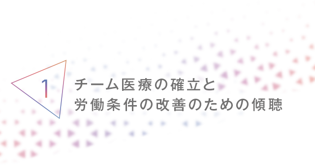 1、チーム医療の確立と労働条件の改善のための傾聴