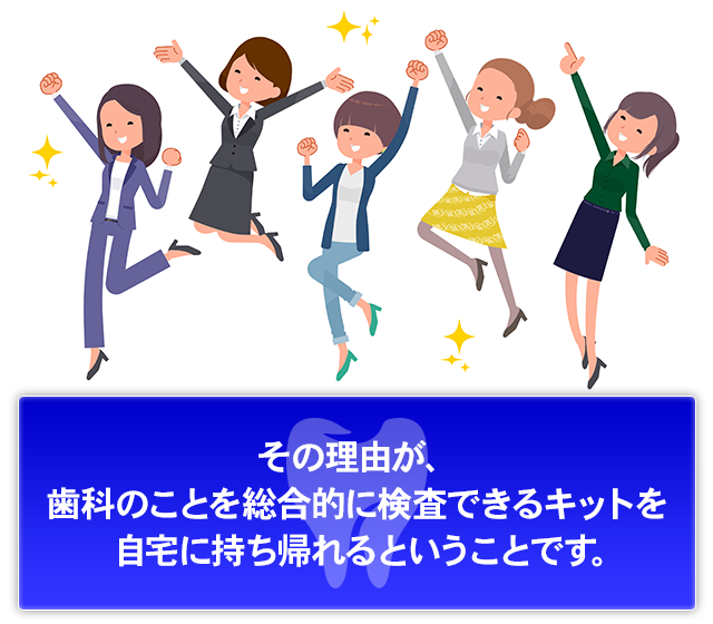 その理由が、歯科のことを総合的に検査できるキットを自宅に持ち帰れるということです。