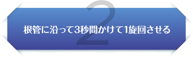 2、根管に沿って3秒間かけて1旋回させる