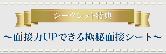 シークレット特典 ～面接力UPできる極秘面接シート～